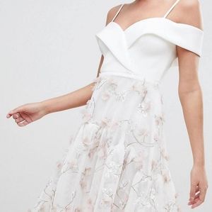 3d Floral High-Low Dress